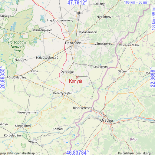 Konyár on map