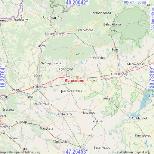 Karácsond on map