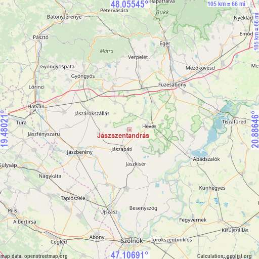 Jászszentandrás on map