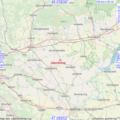 Jászdózsa on map