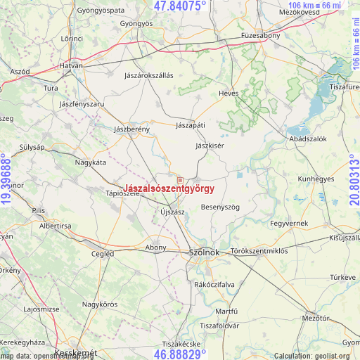 Jászalsószentgyörgy on map