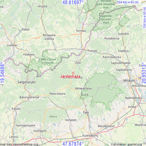 Járdánháza on map