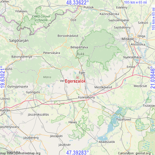 Egerszalók on map