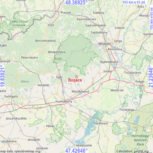 Bogács on map