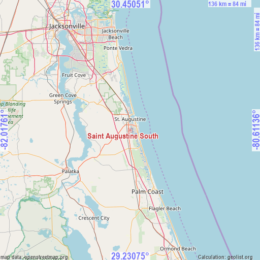 Saint Augustine South on map