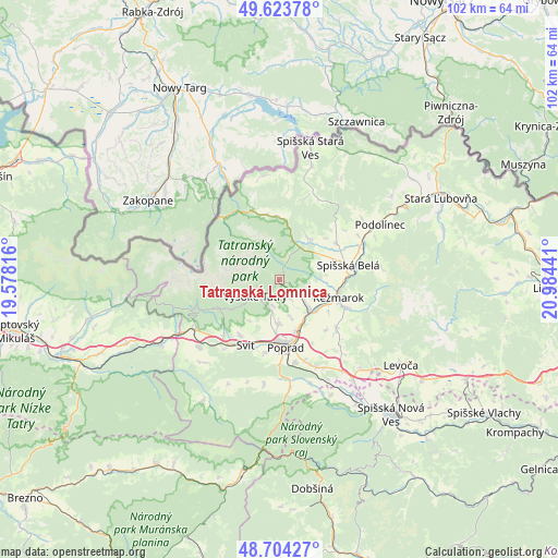 Tatranská Lomnica on map