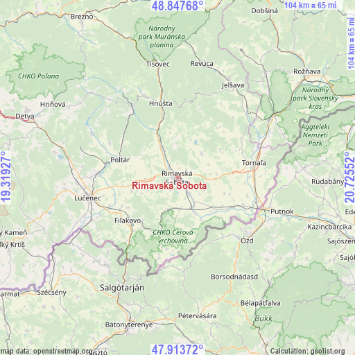 Rimavská Sobota on map