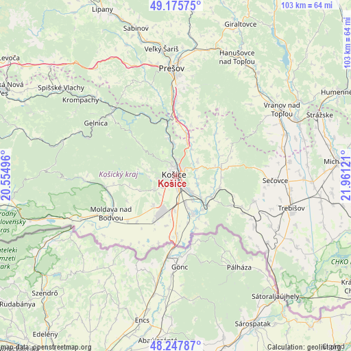 Košice on map