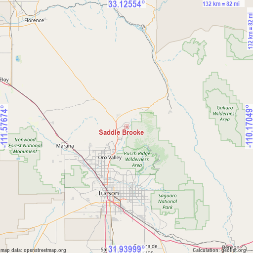 Saddle Brooke on map