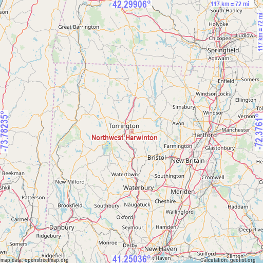 Northwest Harwinton on map