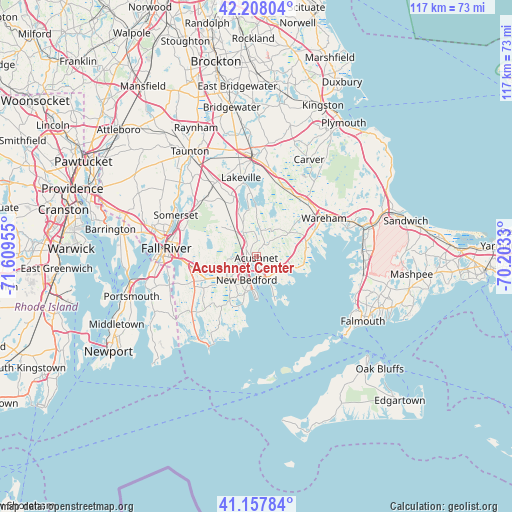 Acushnet Center on map