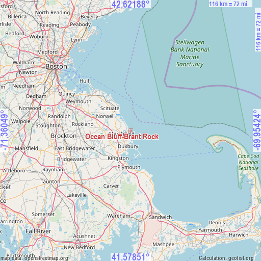 Ocean Bluff-Brant Rock on map