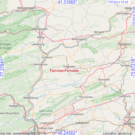 Fairview-Ferndale on map