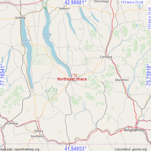Northeast Ithaca on map