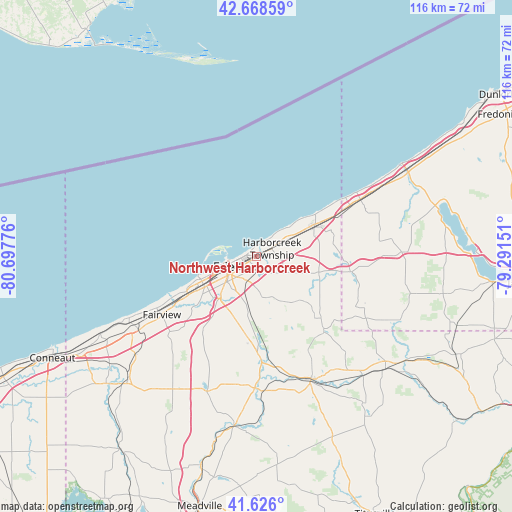 Northwest Harborcreek on map