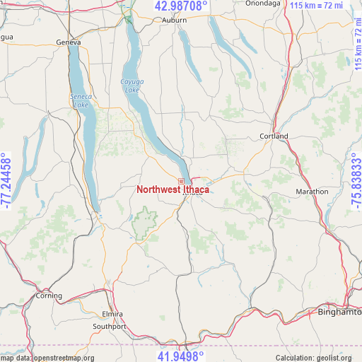 Northwest Ithaca on map