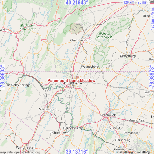 Paramount-Long Meadow on map