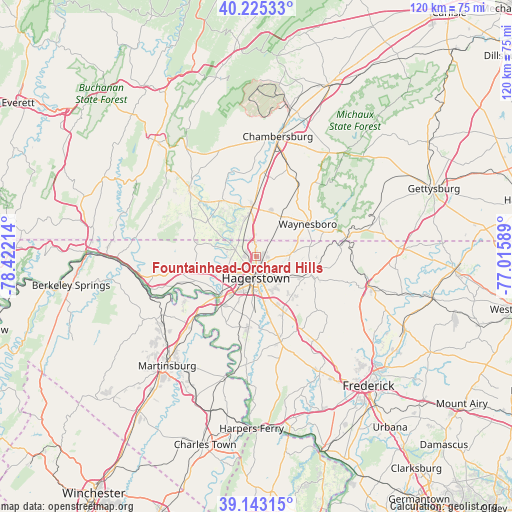 Fountainhead-Orchard Hills on map