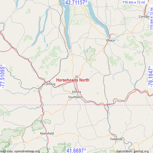 Horseheads North on map