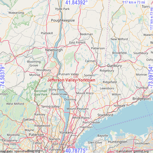 Jefferson Valley-Yorktown on map