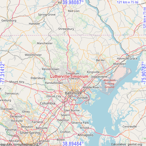 Lutherville-Timonium on map