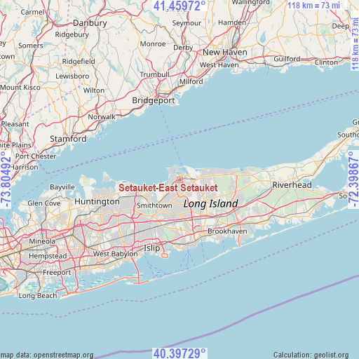 Setauket-East Setauket on map