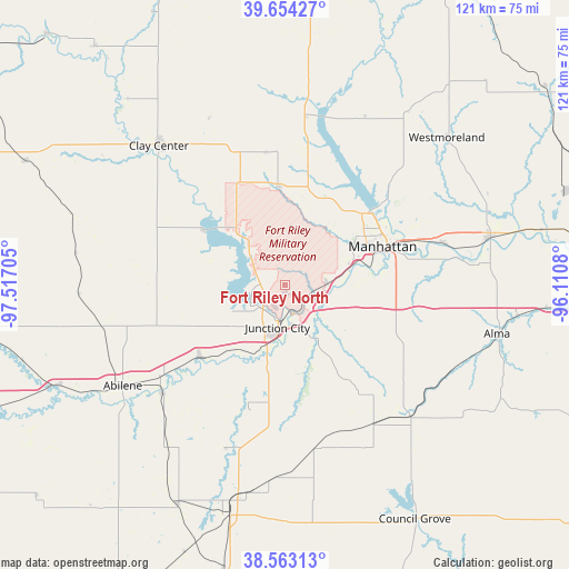 Fort Riley North on map