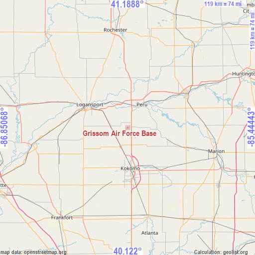 Grissom Air Force Base on map