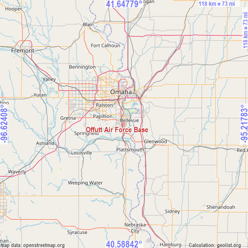 Offutt Air Force Base on map