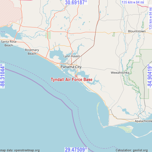 Tyndall Air Force Base on map
