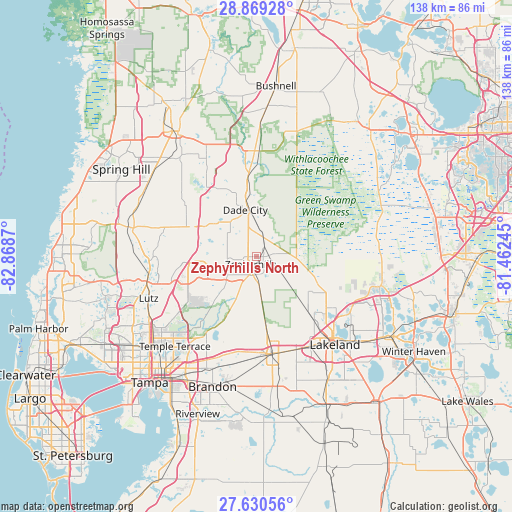 Zephyrhills North on map