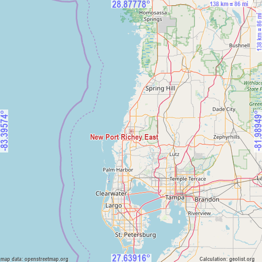 New Port Richey East on map