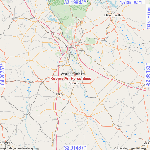Robins Air Force Base on map