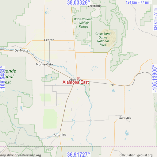 Alamosa East on map