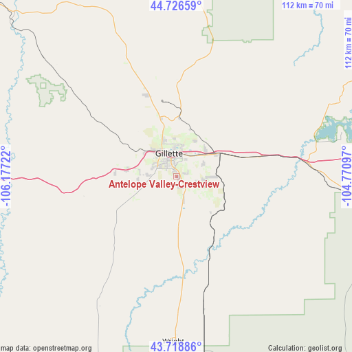 Antelope Valley-Crestview on map