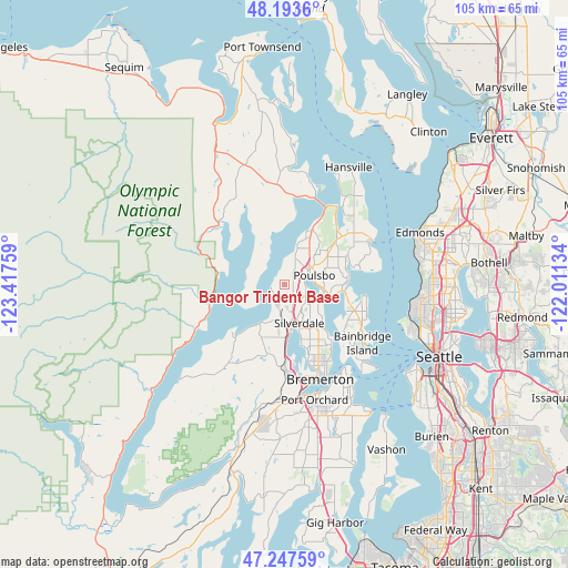 Bangor Trident Base on map