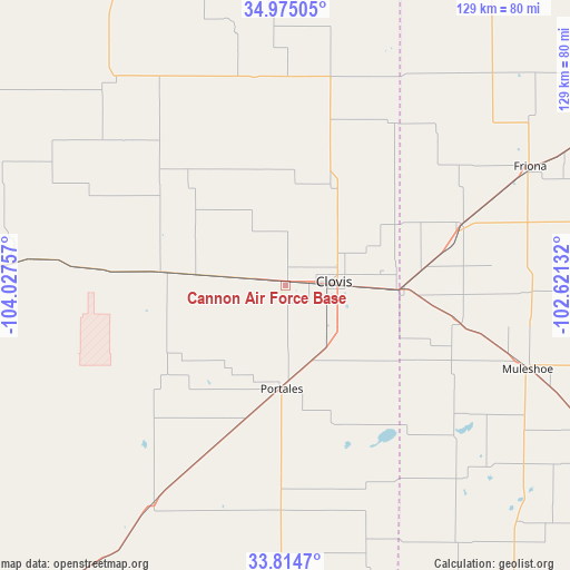 Cannon Air Force Base on map
