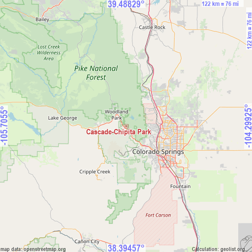 Cascade-Chipita Park on map