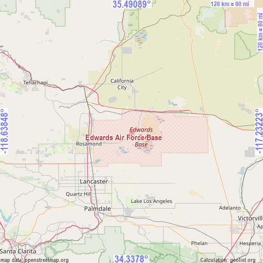 Edwards Air Force Base on map