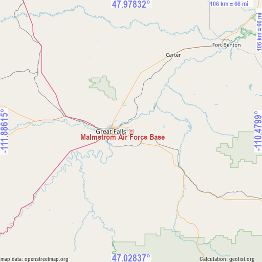 Malmstrom Air Force Base on map