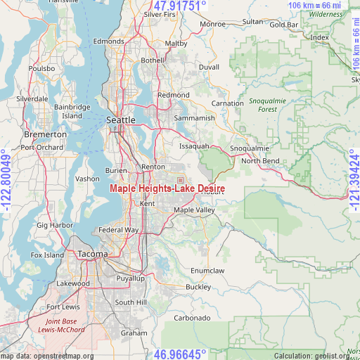 Maple Heights-Lake Desire on map