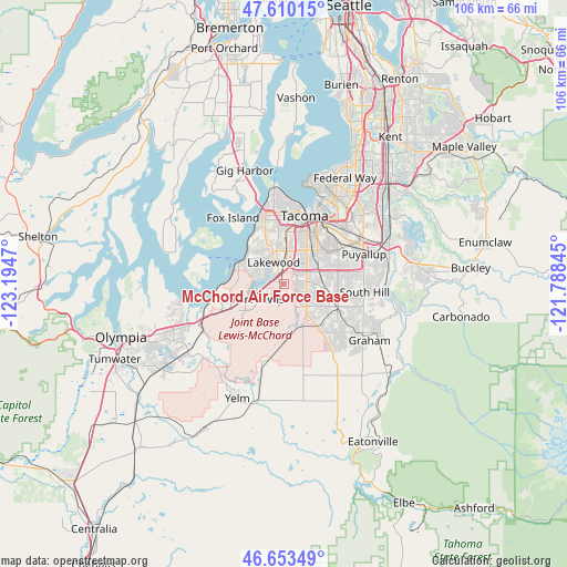 McChord Air Force Base on map