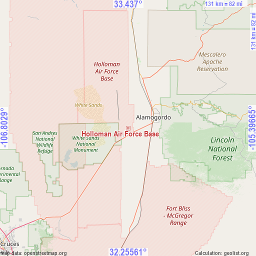 Holloman Air Force Base on map