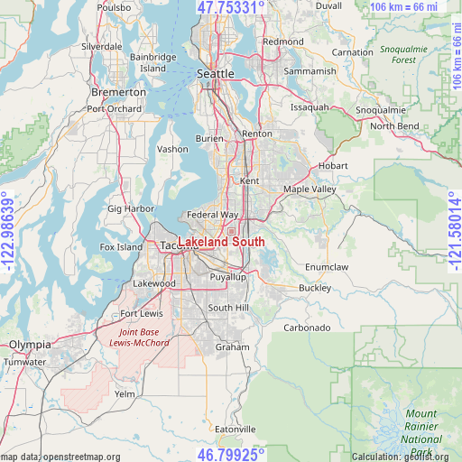 Lakeland South on map