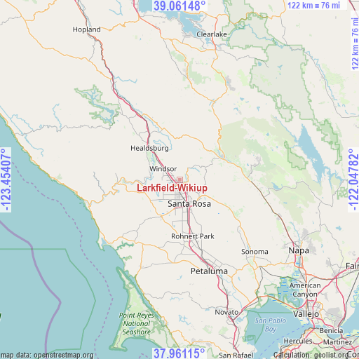 Larkfield-Wikiup on map