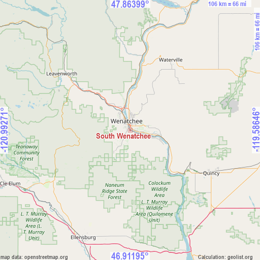 South Wenatchee on map