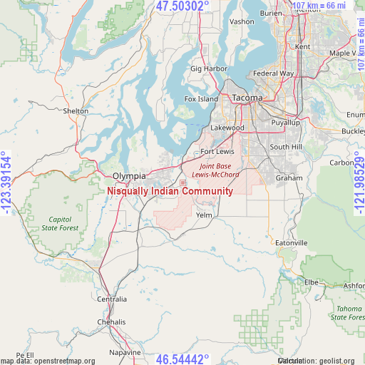 Nisqually Indian Community on map