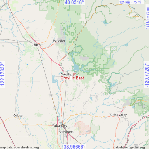 Oroville East on map