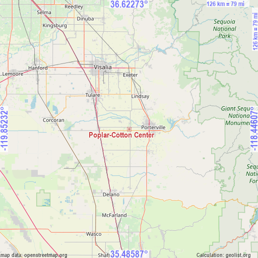 Poplar-Cotton Center on map