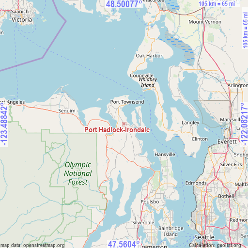 Port Hadlock-Irondale on map